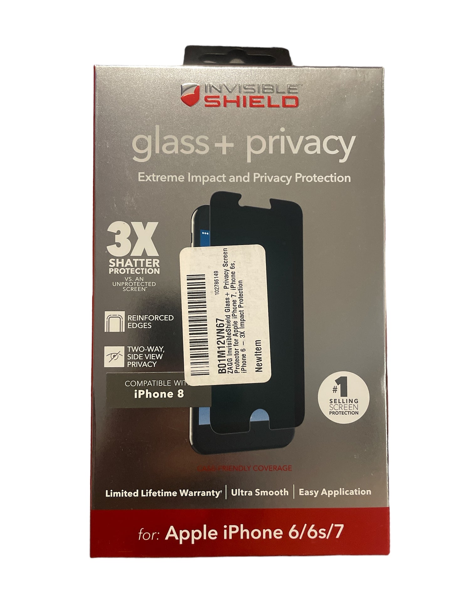 ZAGG InvisibleShield Glass Privacy Screen Protector For Apple iPhone 6/6s/7 - Selzalot