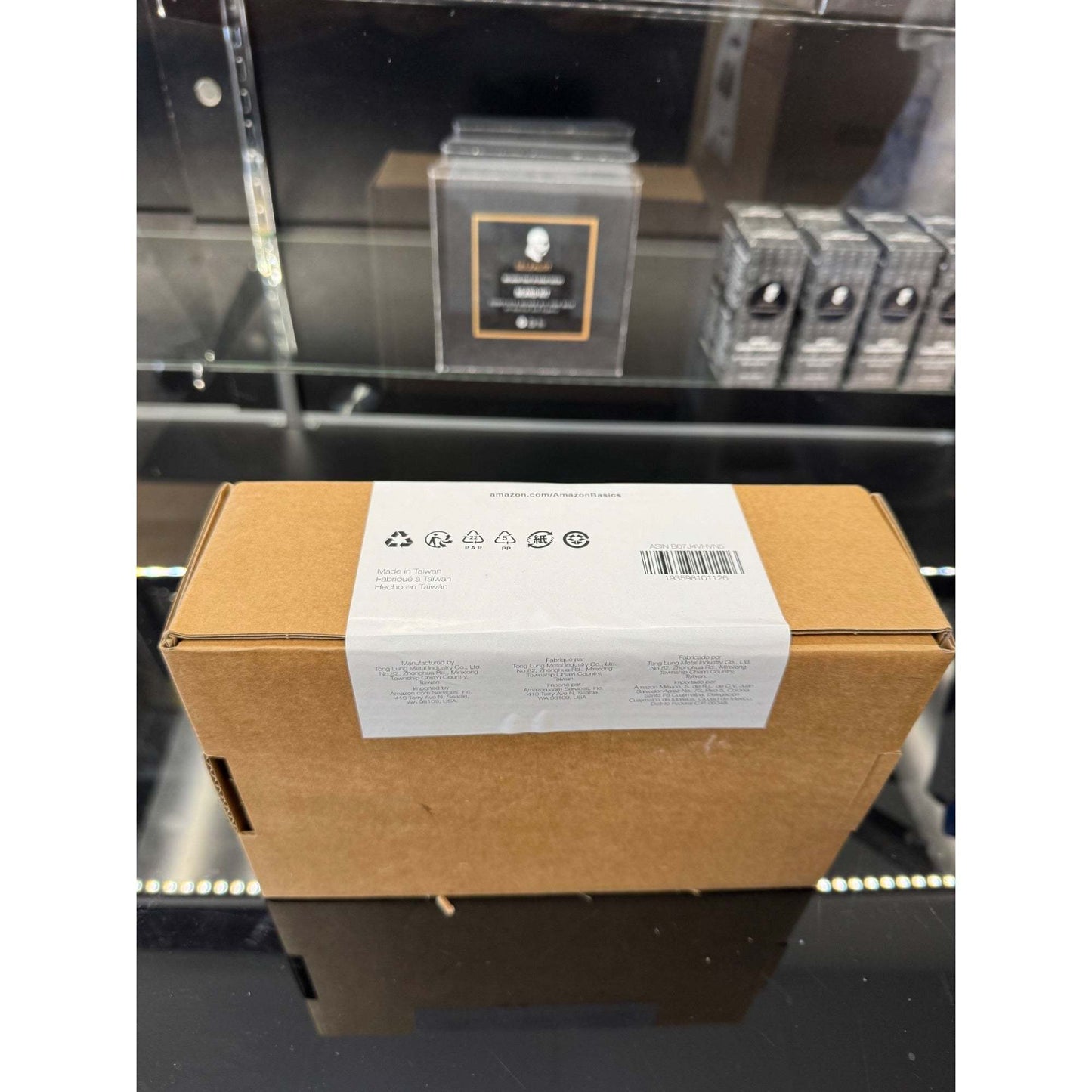 Amazon Basics Electronic Keypad Deadbolt Door Lock with Touch-Control Keyless Entry  Keyed Entry Option  Contemporary  Oil Bronze  1-Pack