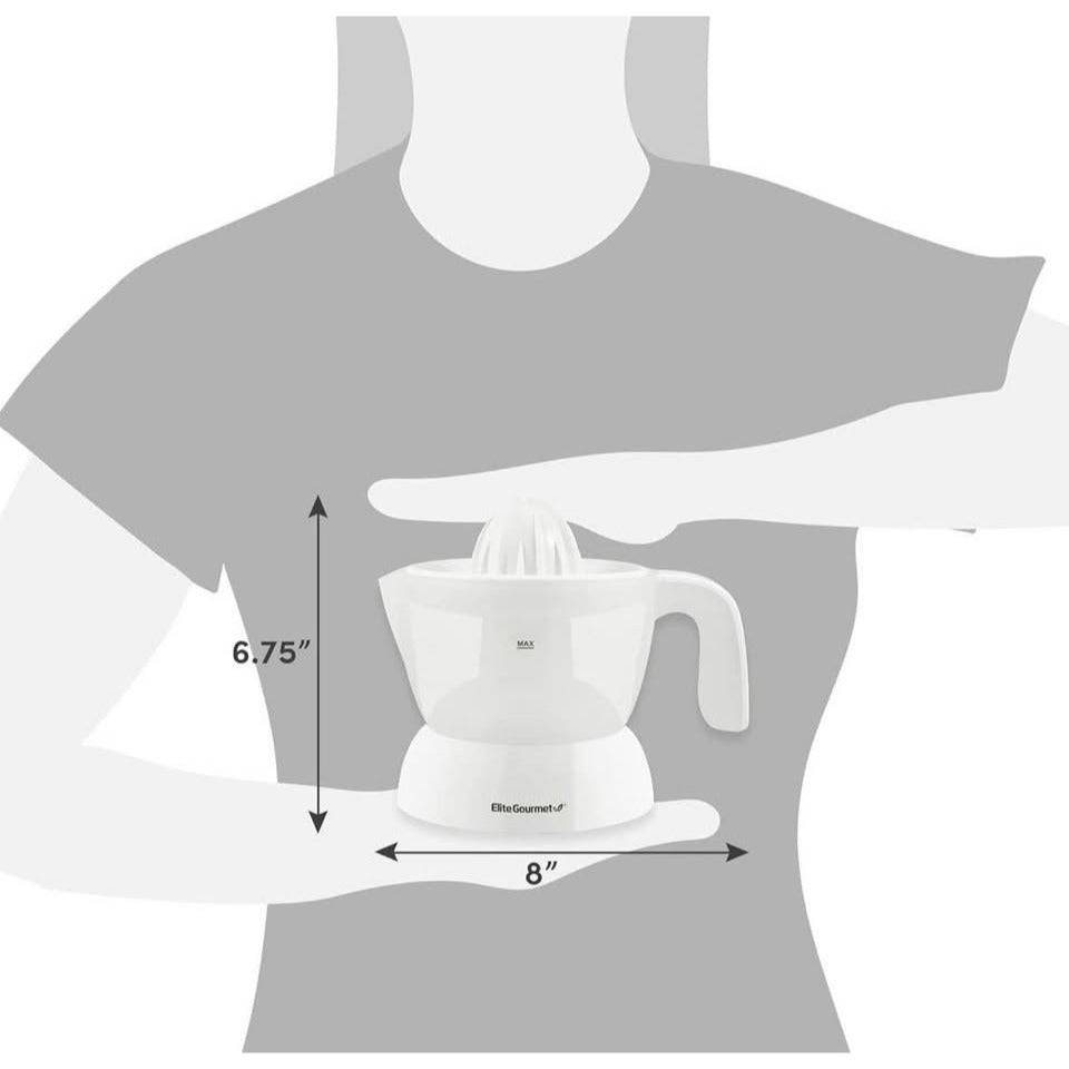 Elite Gourmet ETS-411 electric citrus juicer with 16oz capacity and BPA-free compact design