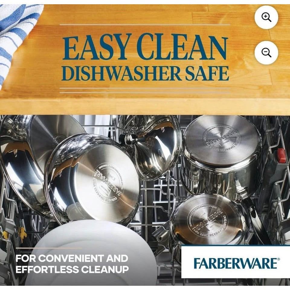 USED Farberware Classic Series 12 Quart Large Stainless Steel Stockpot with Lid, Induction Compatibl