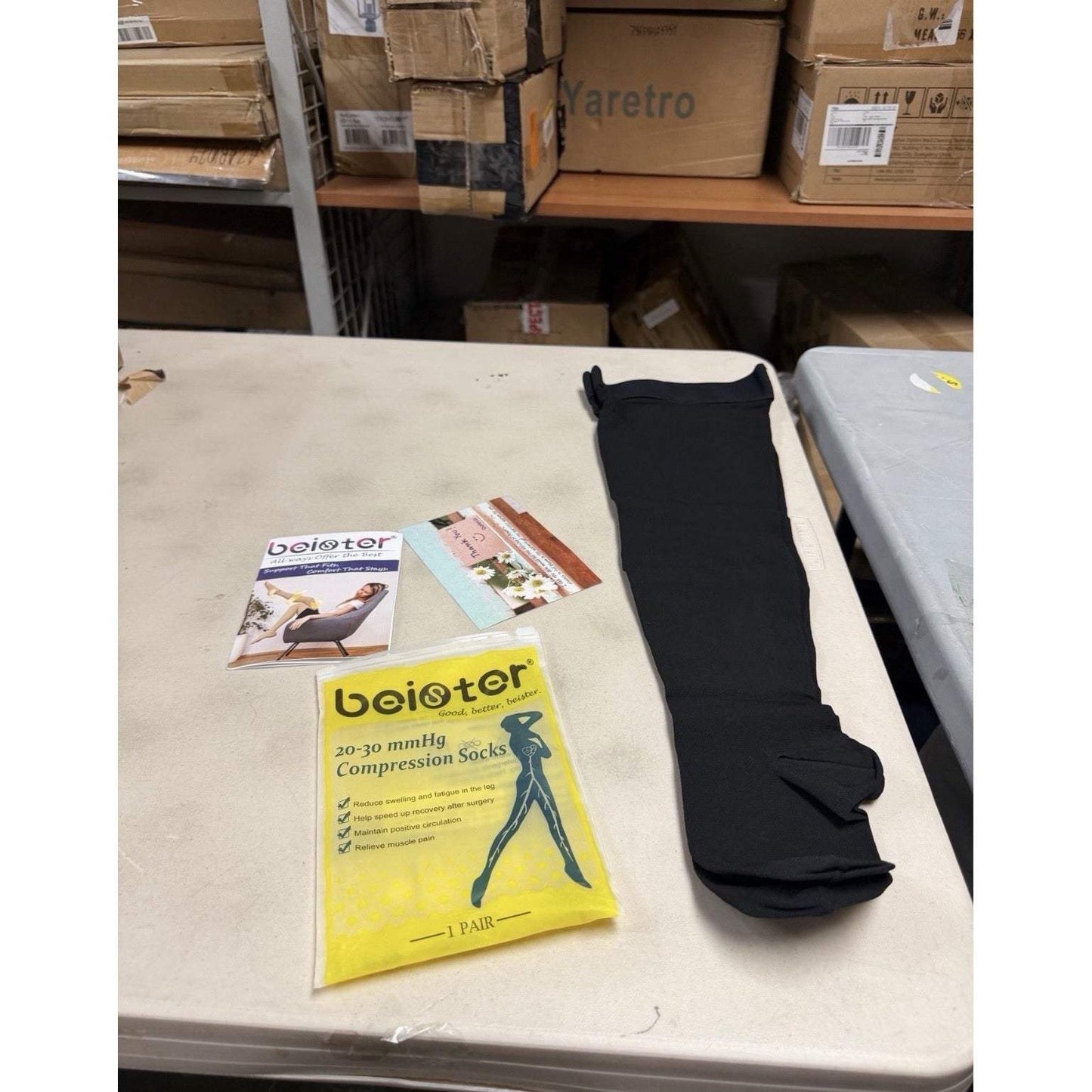 Beister 20-30 MmHg Compression Socks Size Large Thigh High Closed Toe Stockings