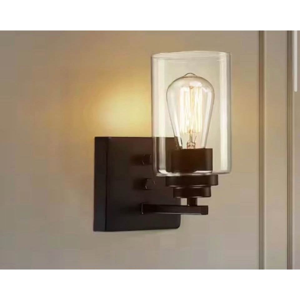 Pia Ricco 4.8 in. 1-Light Black Wall Lighting Sconces With Switch for Bedroom Bathroom(Set of Two)