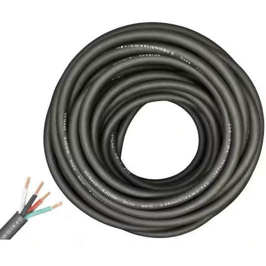 WindyNation 50 ft. 14/4 14-Gauge 4 Conductor black SJOOW power cable with flexible insulation