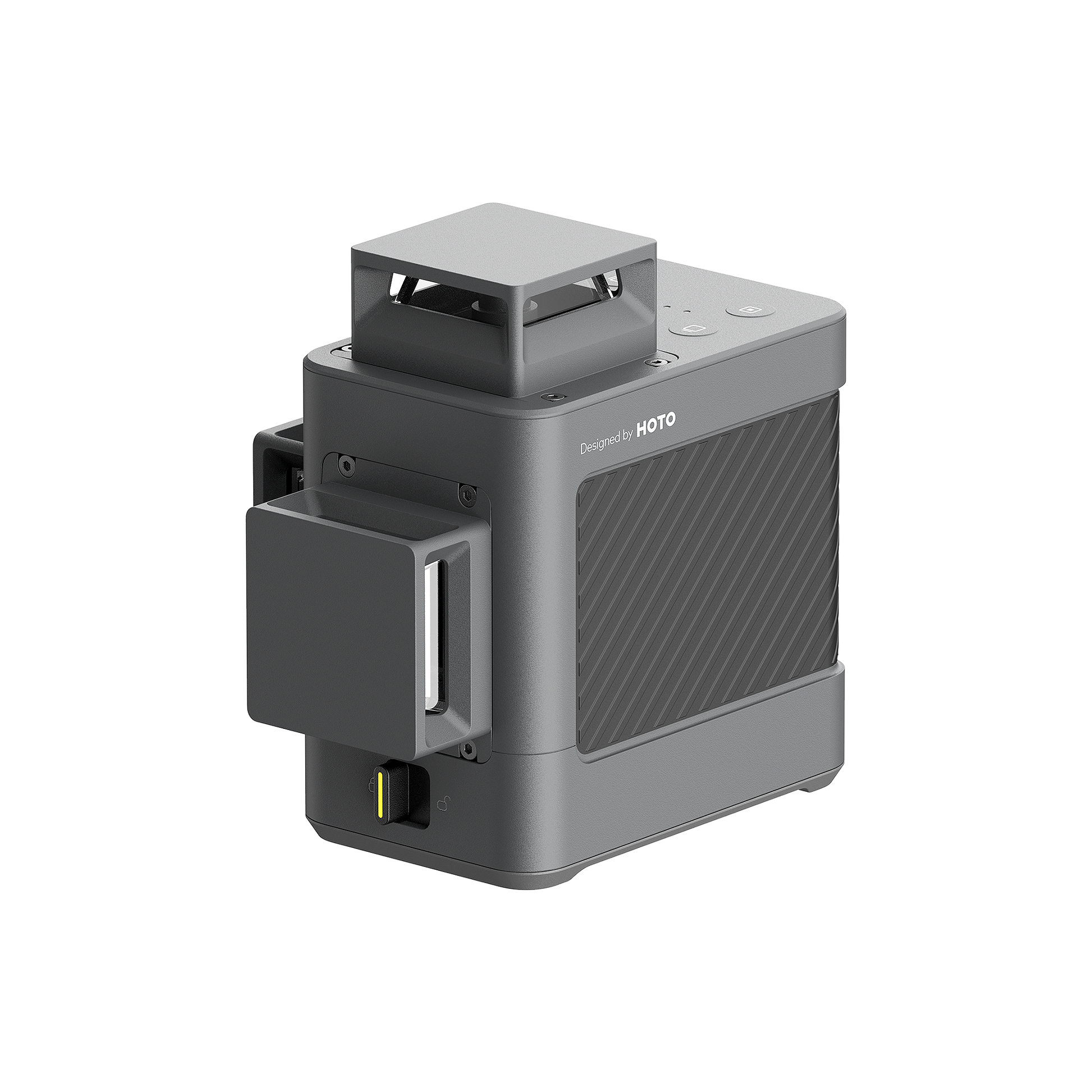 Compact gray Laser Level 3*360 with auto-leveling, 360-degree laser projection on three axes, and a durable dust and splash-resistant design.