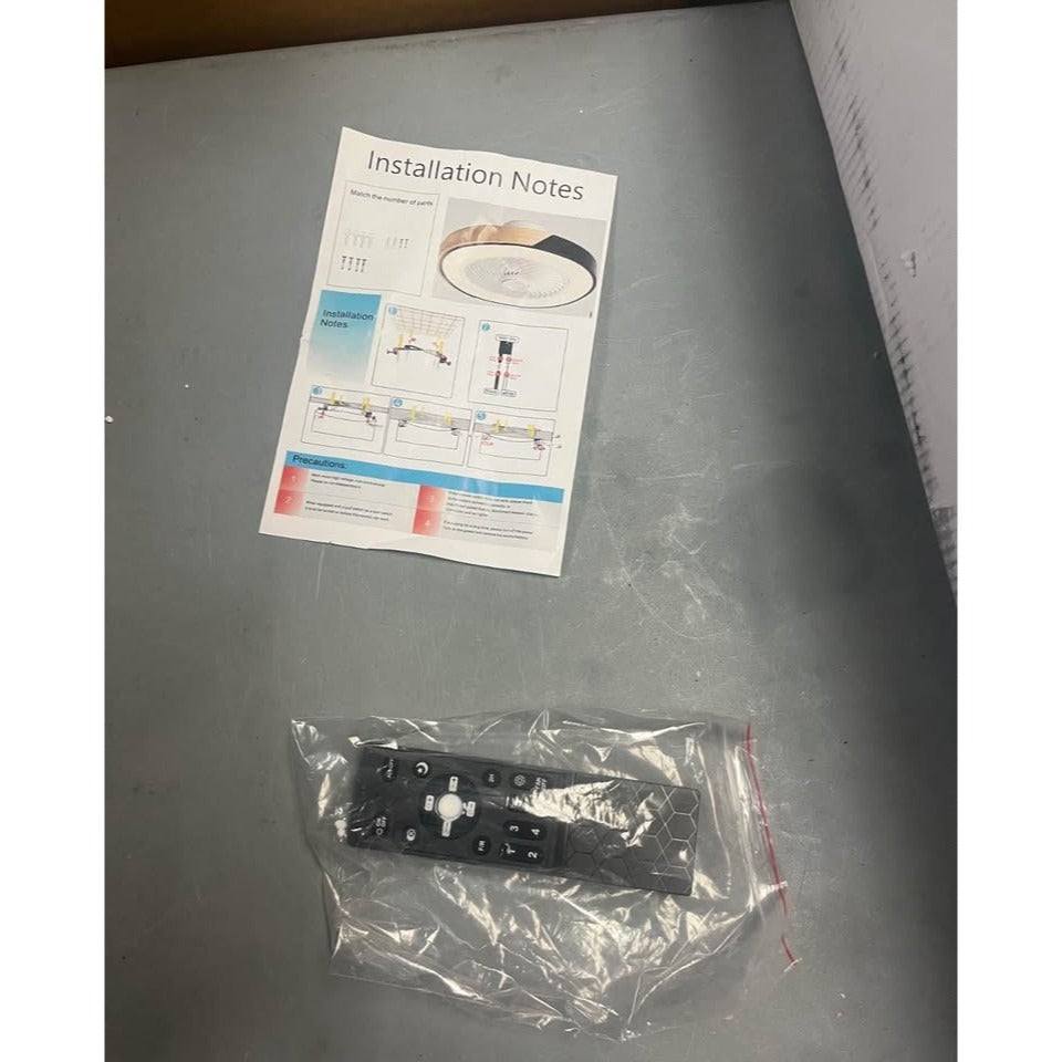 USED "Orren Ellis Blodgett 19.75”- Blade LED Smart Bladeless Ceiling Fan with Remote Control and Lig