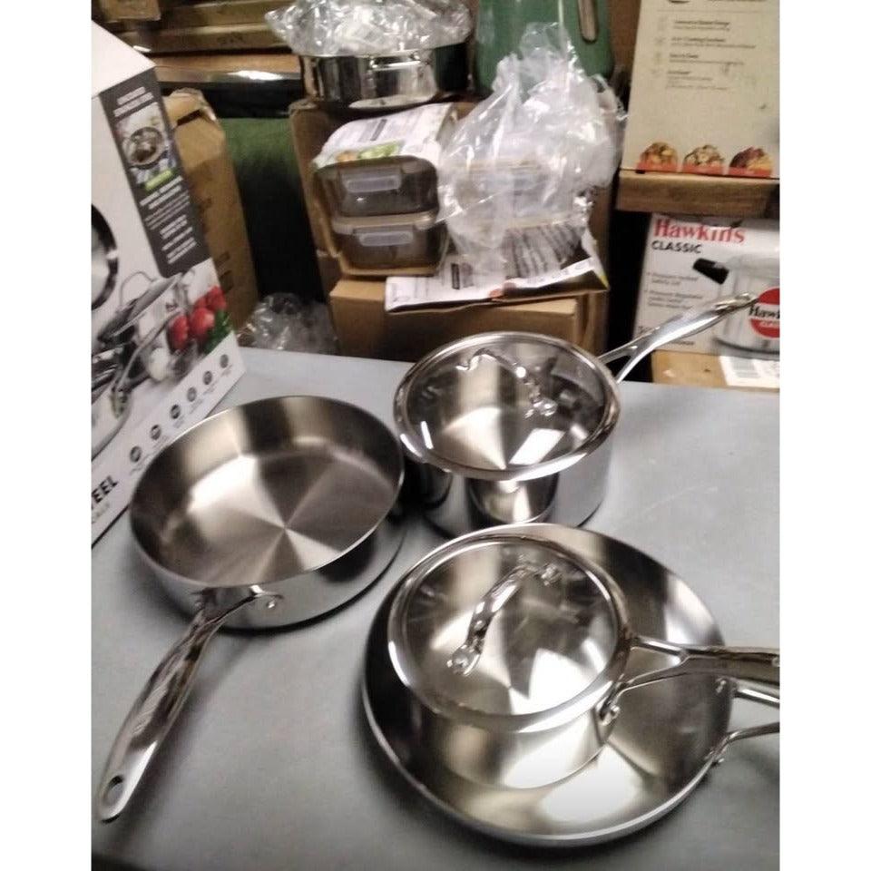 Valencia Pro Stainless Steel Uncoated 10-piece cookware set READ DESCRIPTION!!!