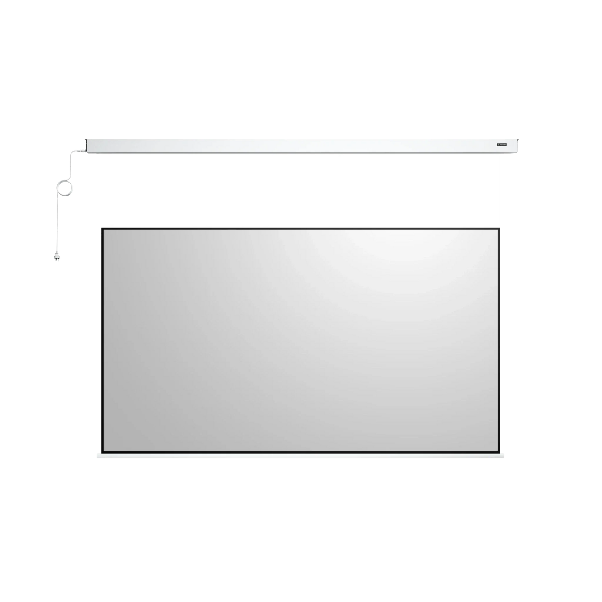 PureVision Motorized matte white projector screen with motorized drop adjustment and high clarity for RGB laser projectors.