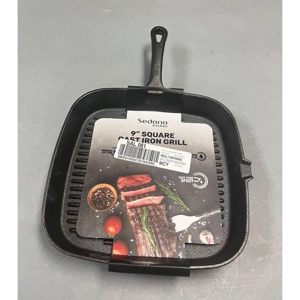 Sedona Kitchen Cast Iron 9"Square Grill Pan