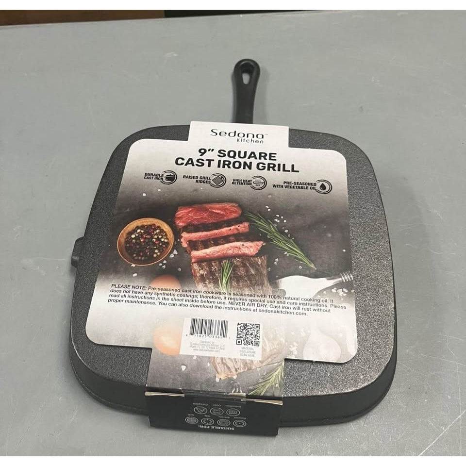 Sedona Kitchen Cast Iron 9"Square Grill Pan
