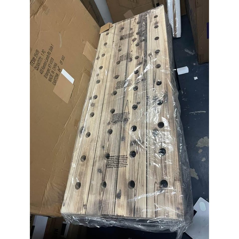 Brown Wood Tall 40 Hole Wall Wine Rack, 21" x 4" x 57"ByWade Logan
