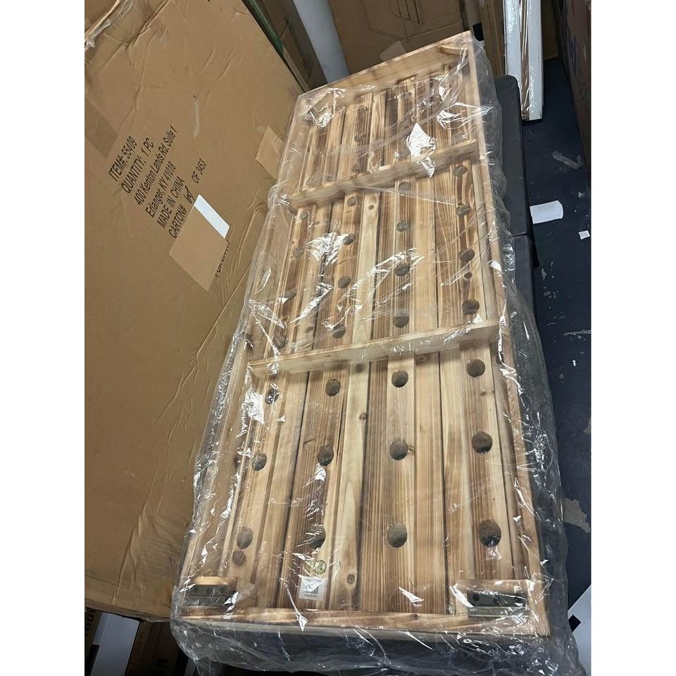 Brown Wood Tall 40 Hole Wall Wine Rack, 21" x 4" x 57"ByWade Logan