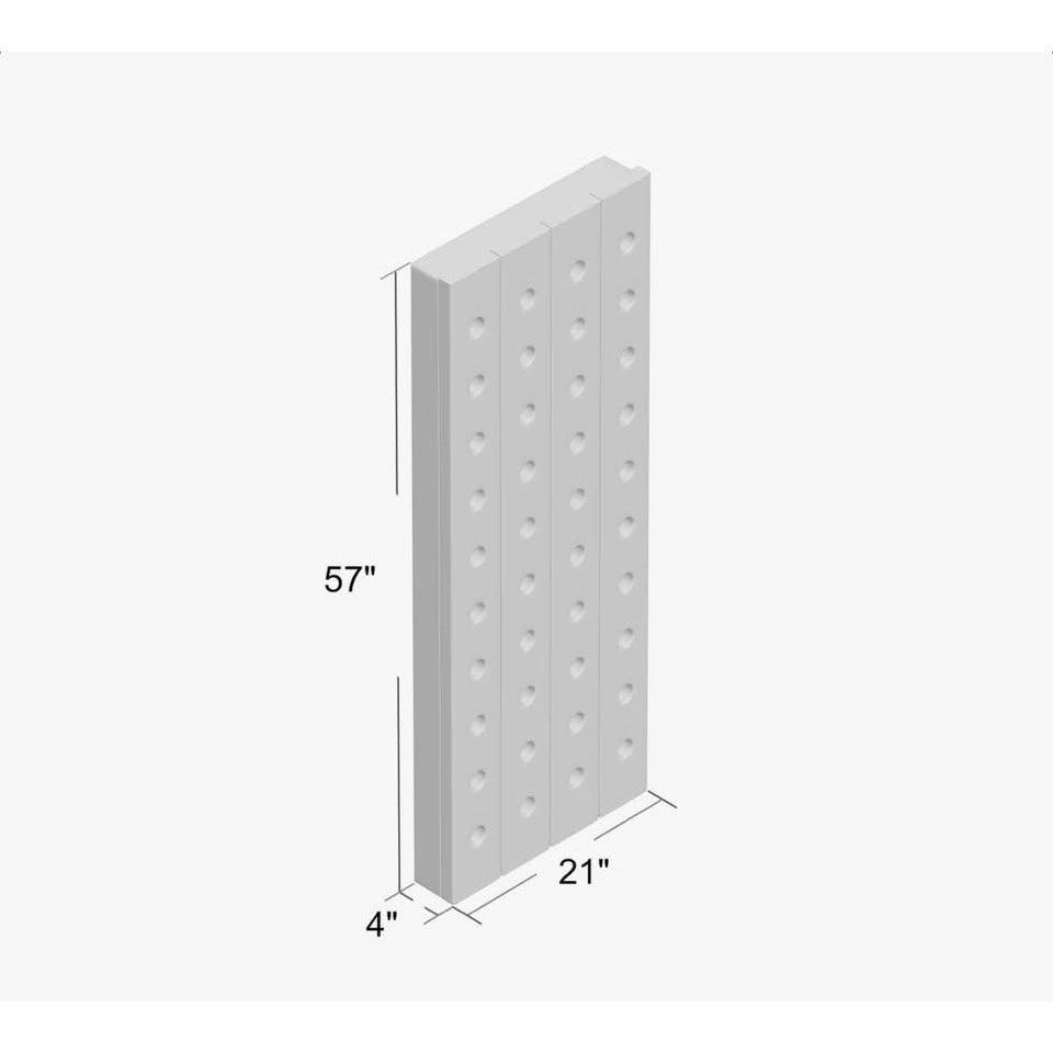 Brown Wood Tall 40 Hole Wall Wine Rack, 21" x 4" x 57"ByWade Logan
