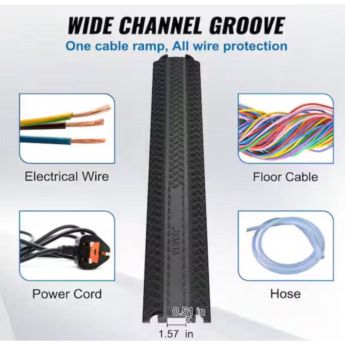 SKYSHALO Drop Over Cable Cover Ramp, Heavy Duty Cable