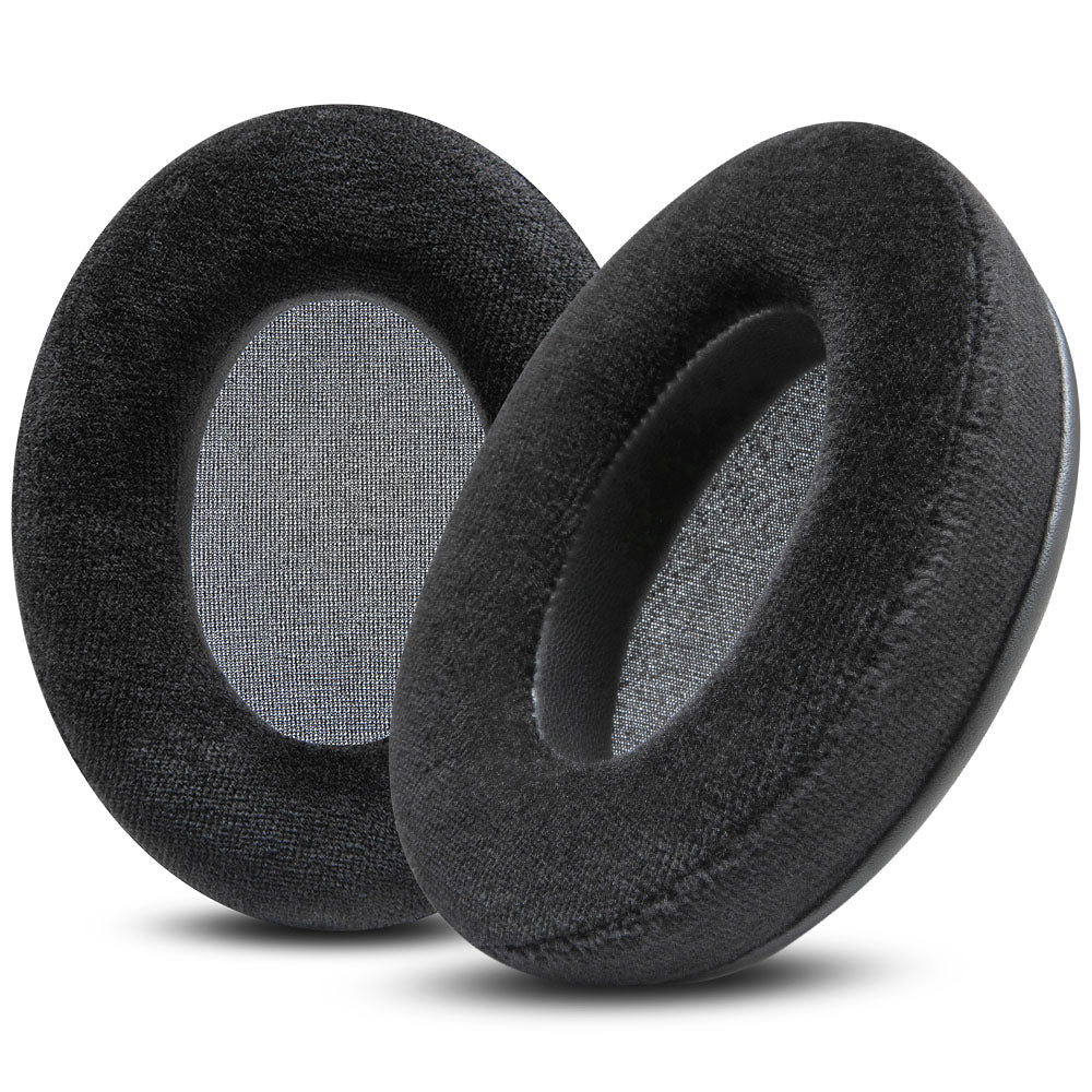 HyperX Cloud FPS gaming earpads with breathable velour fabric and extra thick cushioning for comfort and enhanced sound isolation.