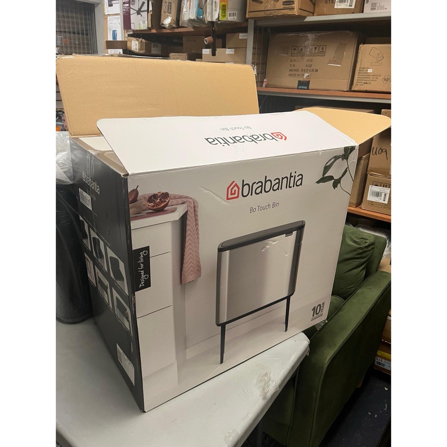 Brabantia Bo Touch Top Dual Trash Can 3 + 6 Gal Black Open Box