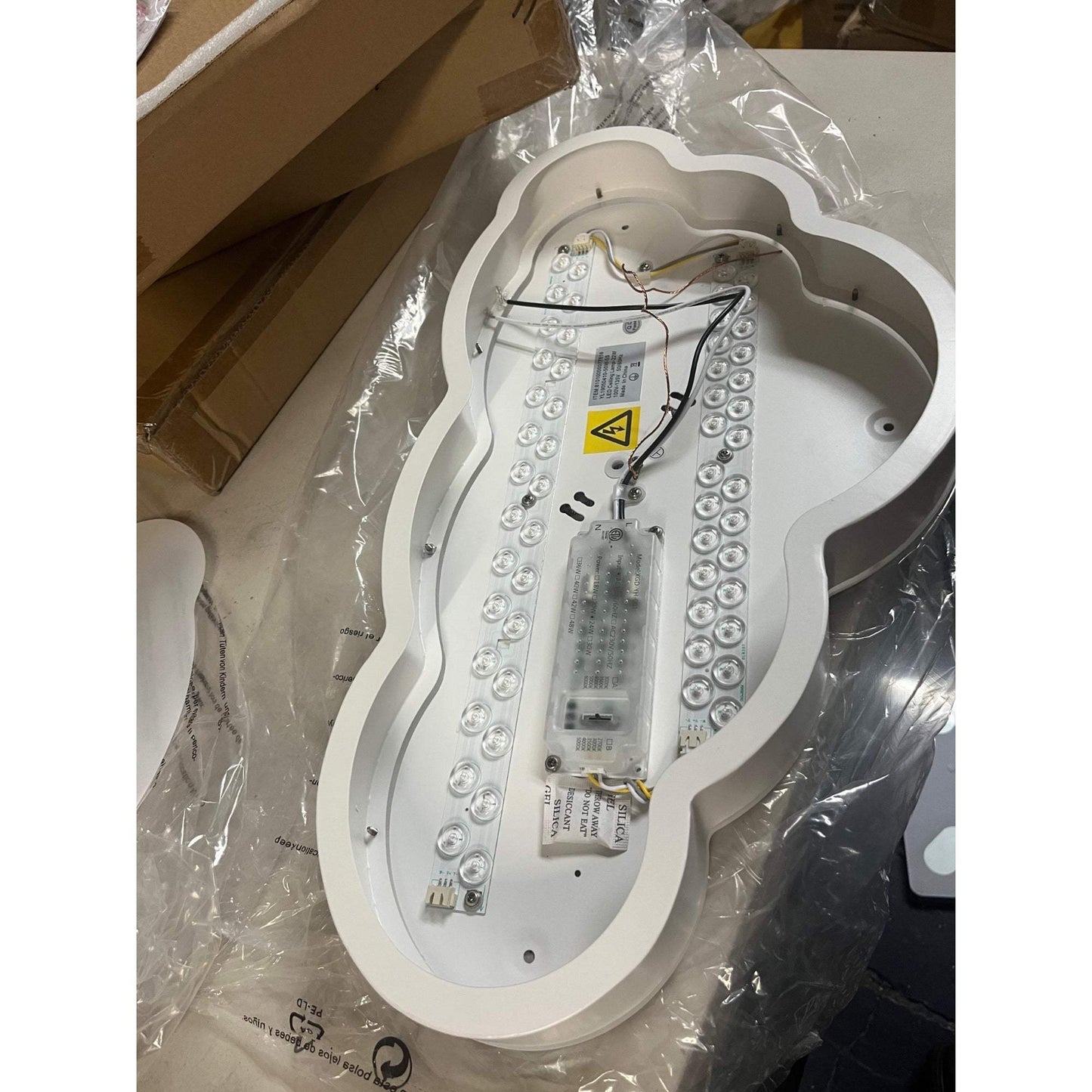 HUOKU Lumin 20 in. White Integrated LED Flush Mount Selectable CCT Cloud Ceiling Light Main Lighting for Nursery Kitchen