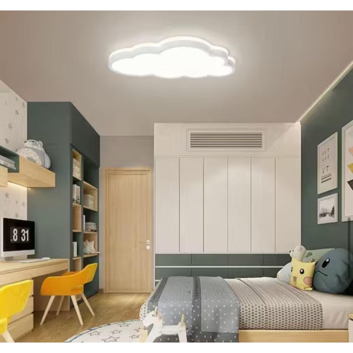 HUOKU Lumin 20 in. White Integrated LED Flush Mount Selectable CCT Cloud Ceiling Light Main Lighting for Nursery Kitchen