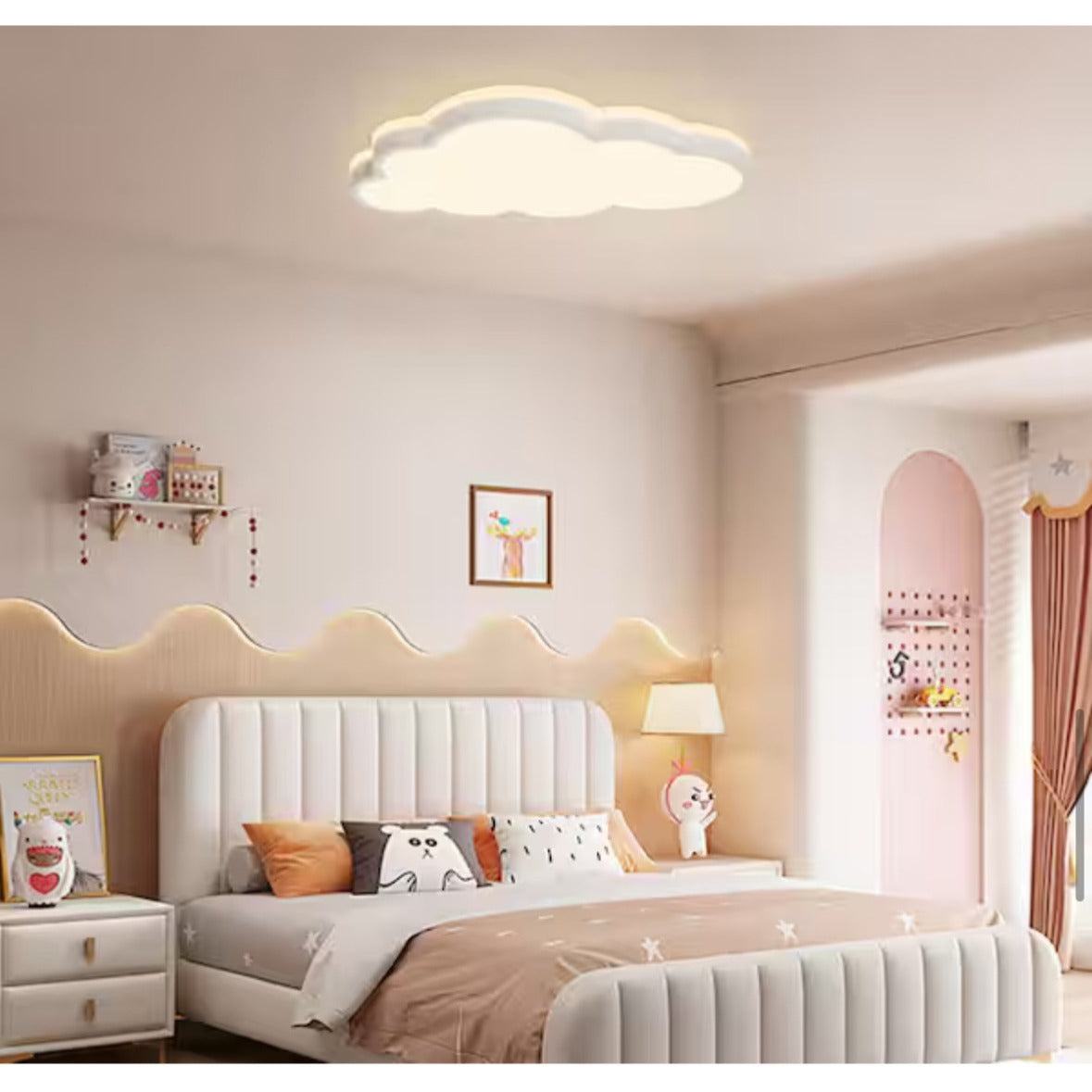 HUOKU Lumin 20 in. White Integrated LED Flush Mount Selectable CCT Cloud Ceiling Light Main Lighting for Nursery Kitchen