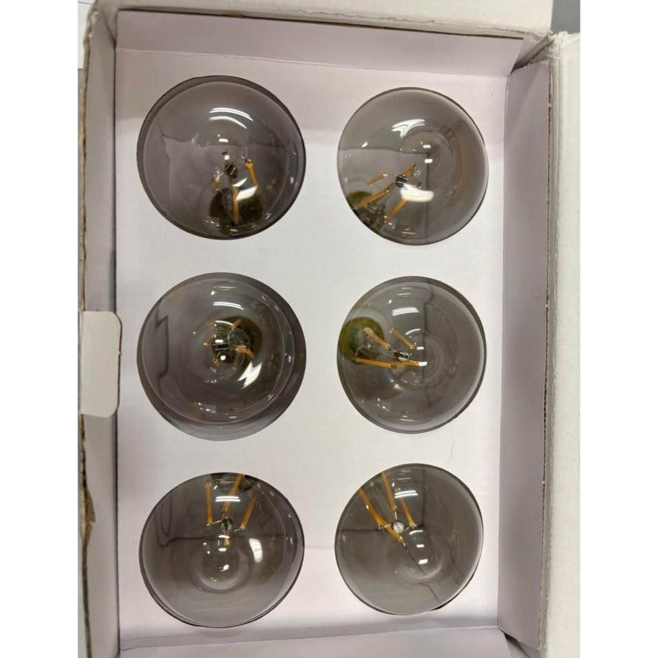 EDISHINE 60-Watt Equivalent ST64 Dimmable Straight Filament Clear Glass E26 Vintage Edison LED Light Bulb, 2700K Warm (6-Pack)