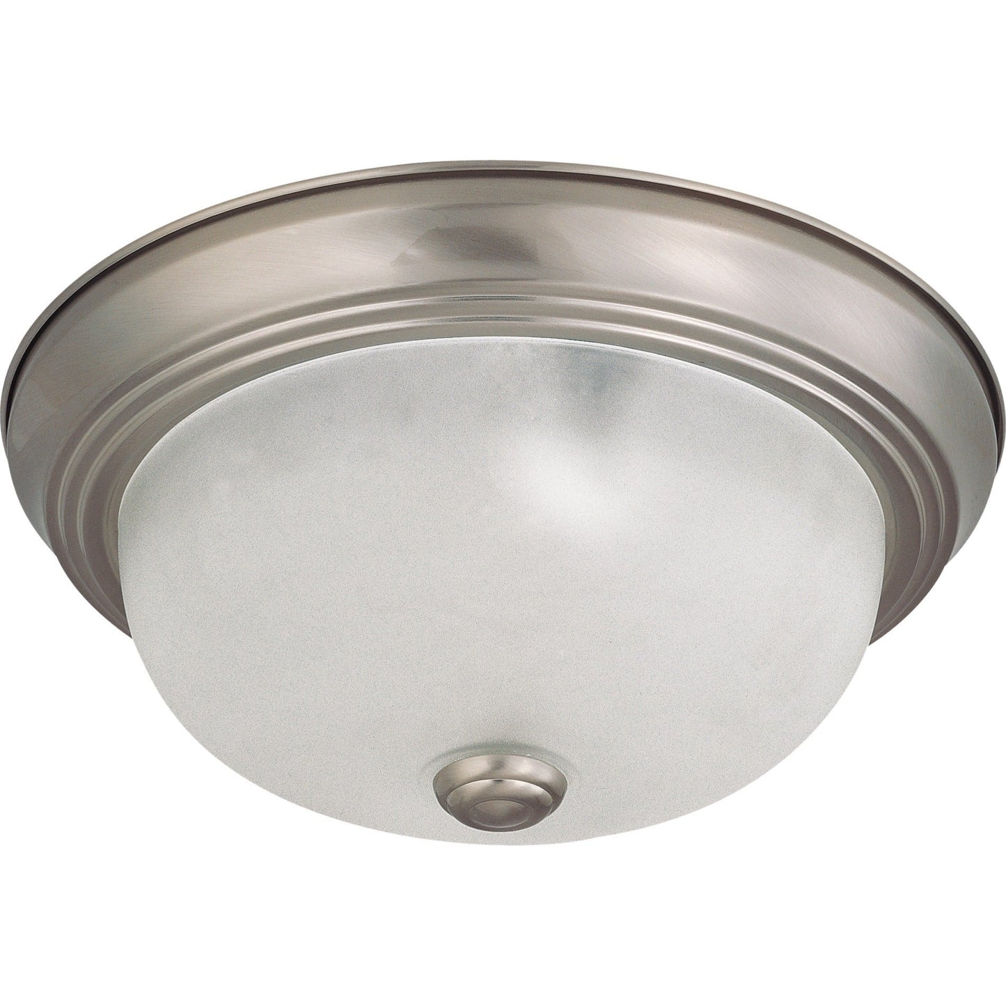 Nuvo Lighting two light brushed nickel flush mount fixture 11.375x4.875 inches