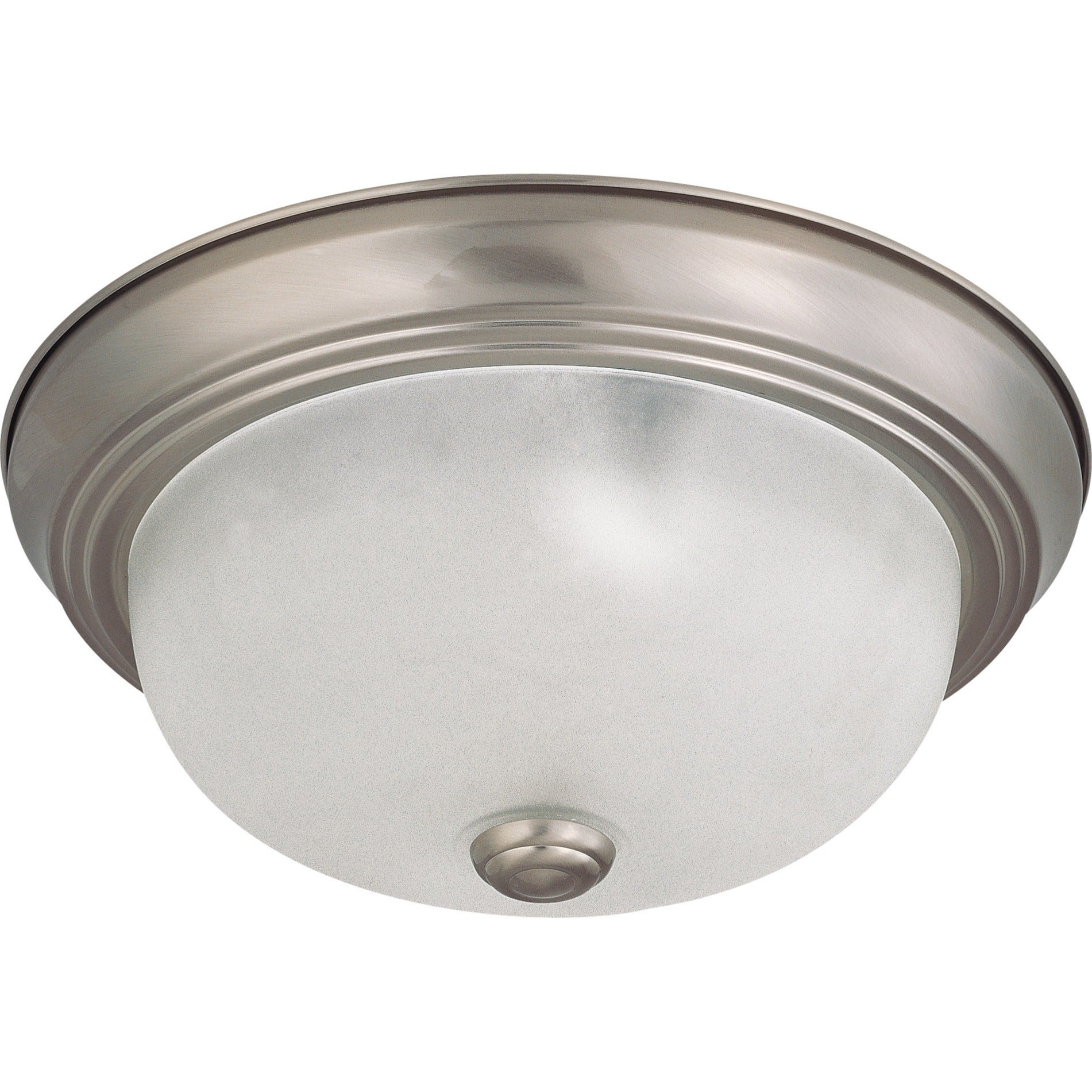 Nuvo Lighting two light brushed nickel flush mount fixture 11.375x4.875 inches
