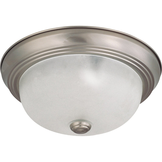 Nuvo Lighting two light brushed nickel flush mount fixture 11.375x4.875 inches