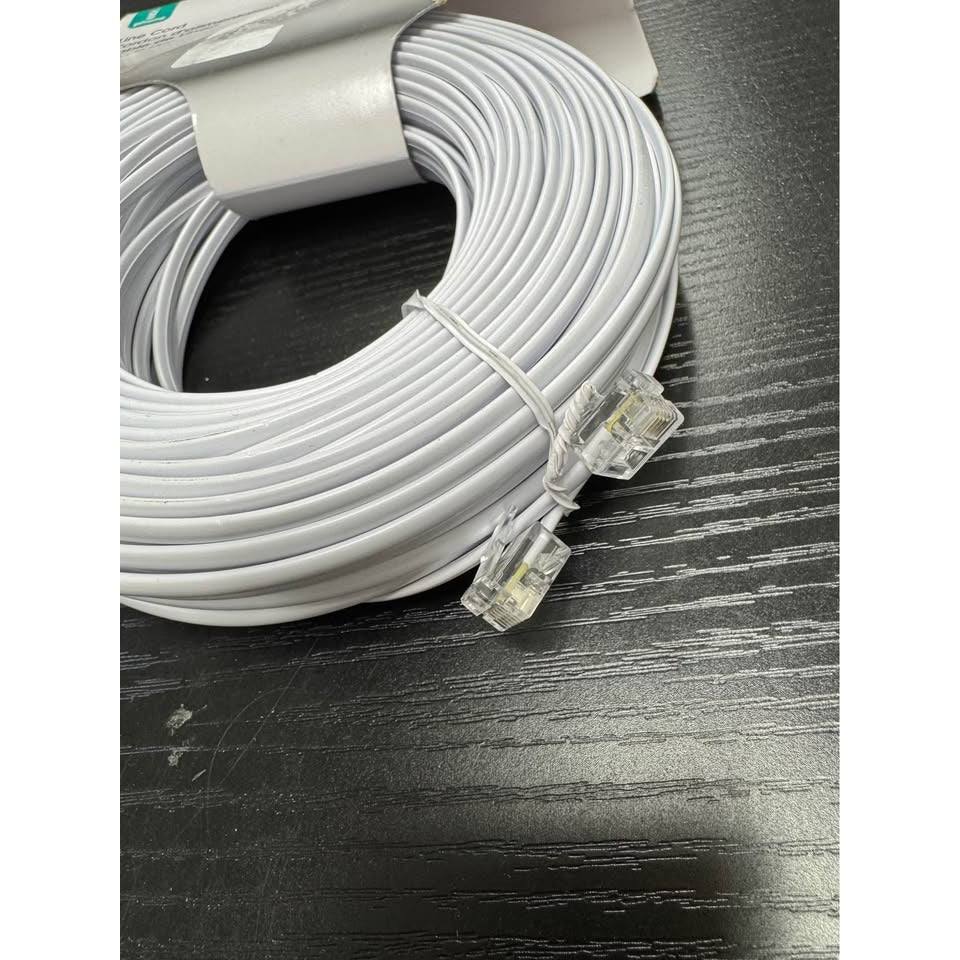 Power Gear Telephone Line Cord, 100 Feet, Phone Cord, Modular Jack Ends, Works for Phone, Modem or F