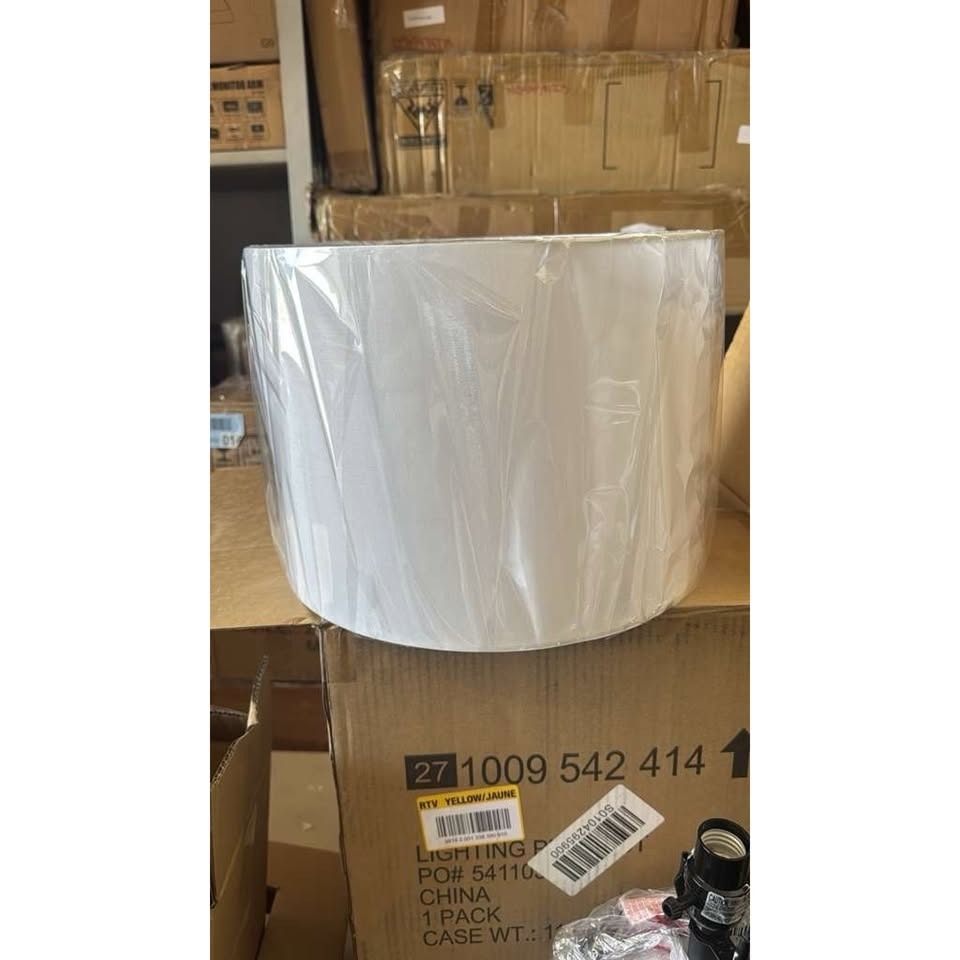 Hampton Bay Dunbarton 25 in. Grey Table Lamp with Ceramic Base