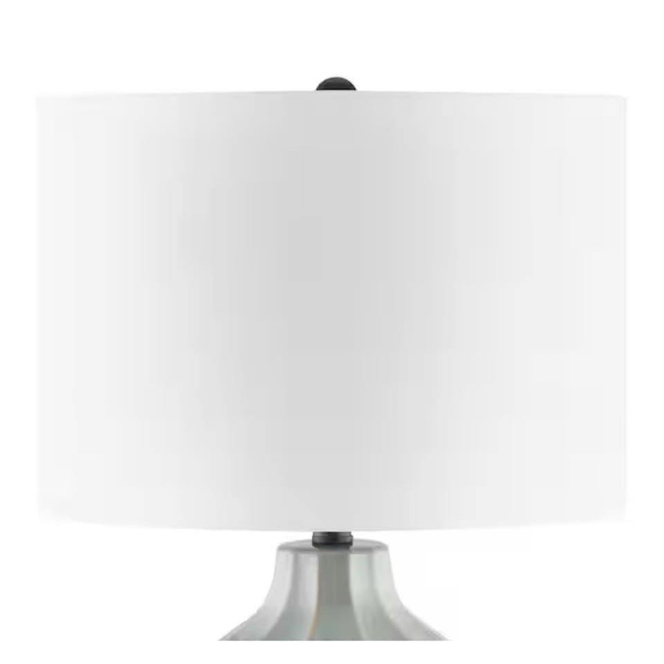 Hampton Bay Dunbarton 25 in. Grey Table Lamp with Ceramic Base