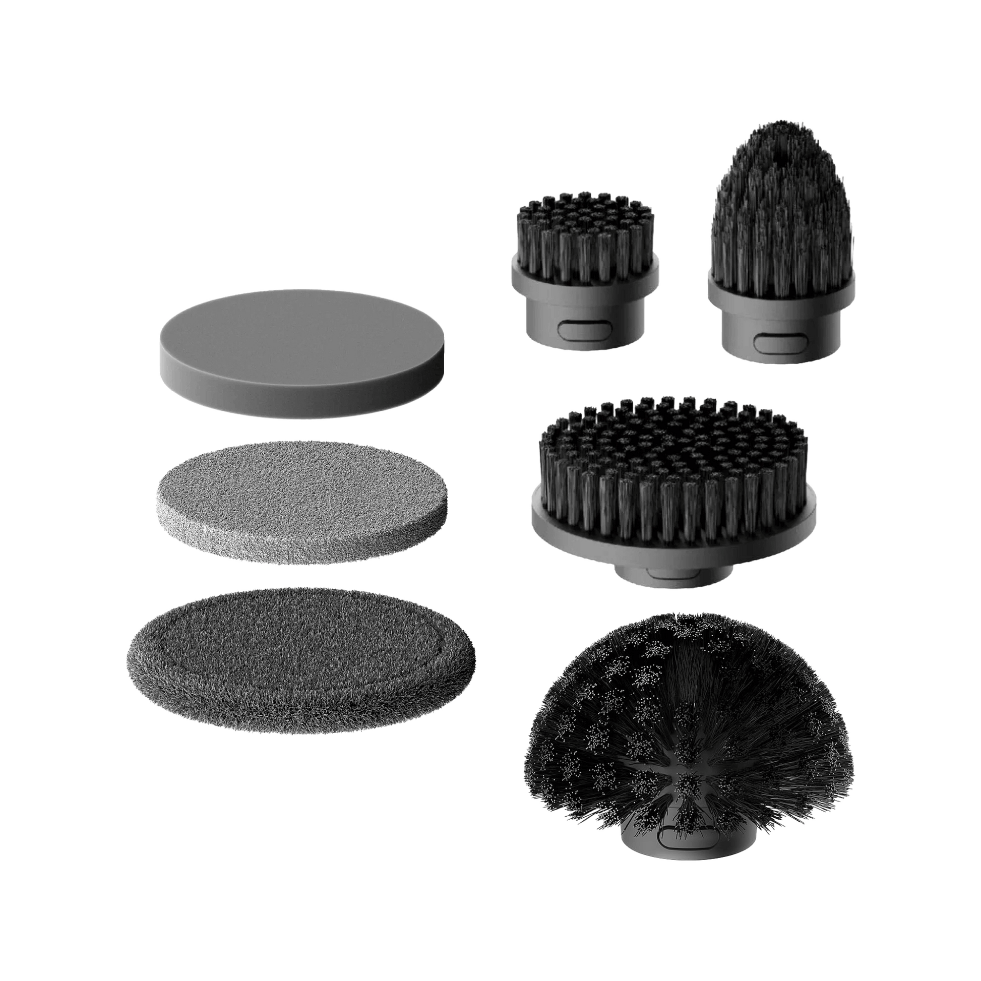 HOTO Scrubber Replacement Heads set with various brush and pad attachments for cleaning and maintenance