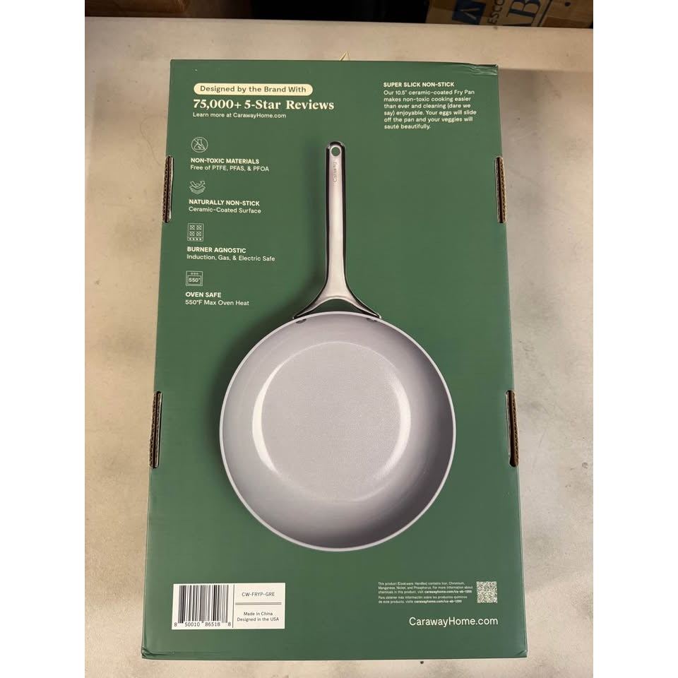 Caraway Nonstick Ceramic Frying Pan (2.7 qt, 10.5"") - Non Toxic"