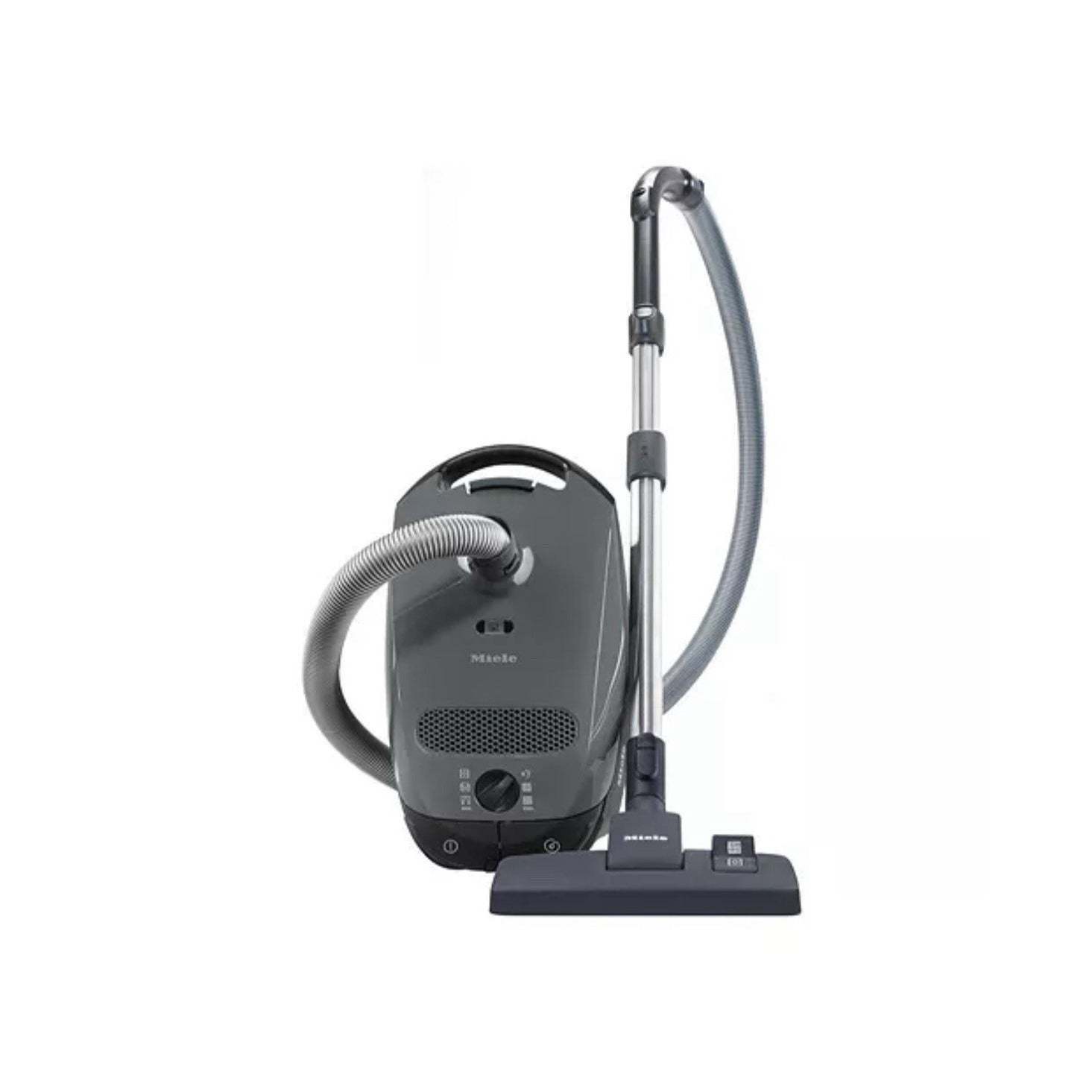 Miele Classic C1 Pure Suction PowerLine Graphite Gray canister vacuum cleaner with 1200W motor and universal floor head