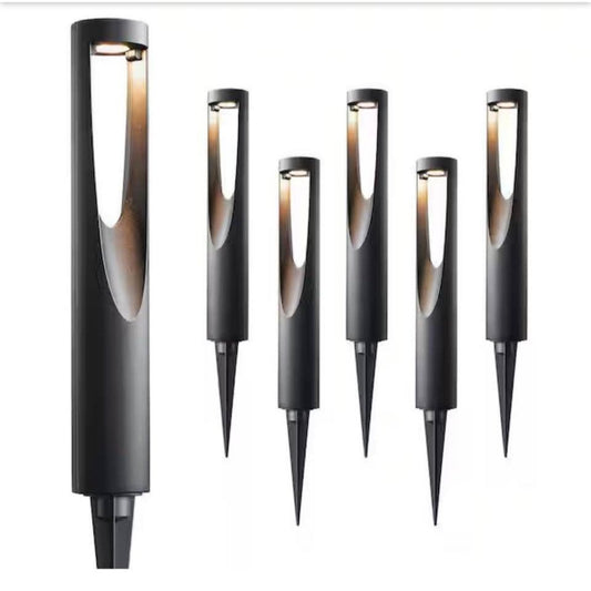EDISHINE150 low voltage black waterproof outdoor landscape path lights double-sided LED 150 lumens 3000K set