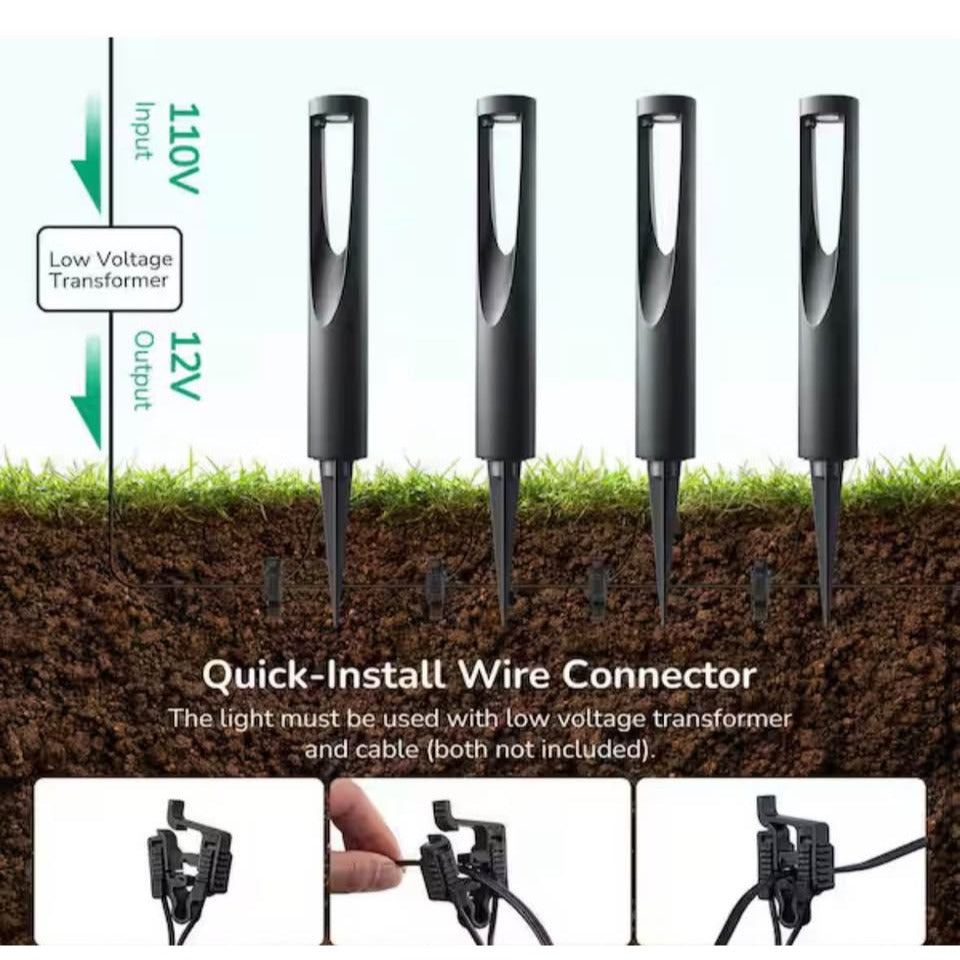 EDISHINE150 Lumens Low Voltage Black Hardwired Integrated LED Outdoor Waterproof Landscape Path Dou