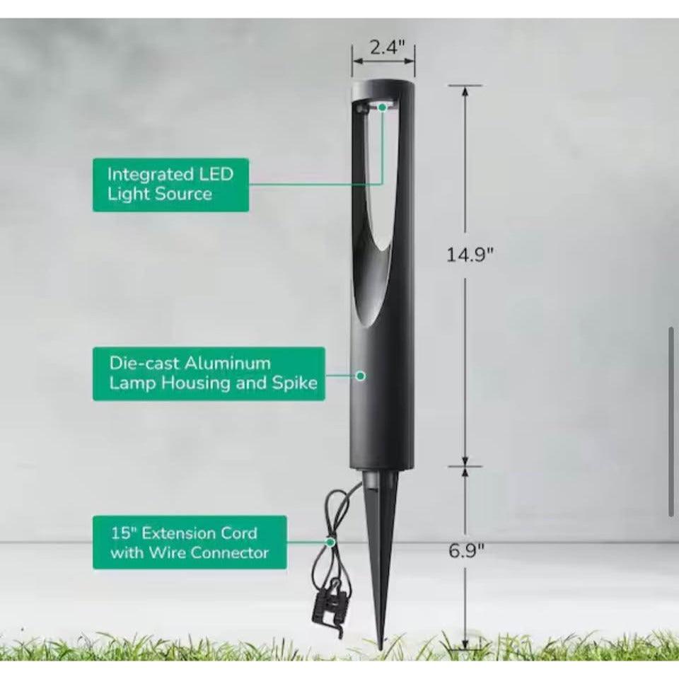 EDISHINE150 Lumens Low Voltage Black Hardwired Integrated LED Outdoor Waterproof Landscape Path Dou
