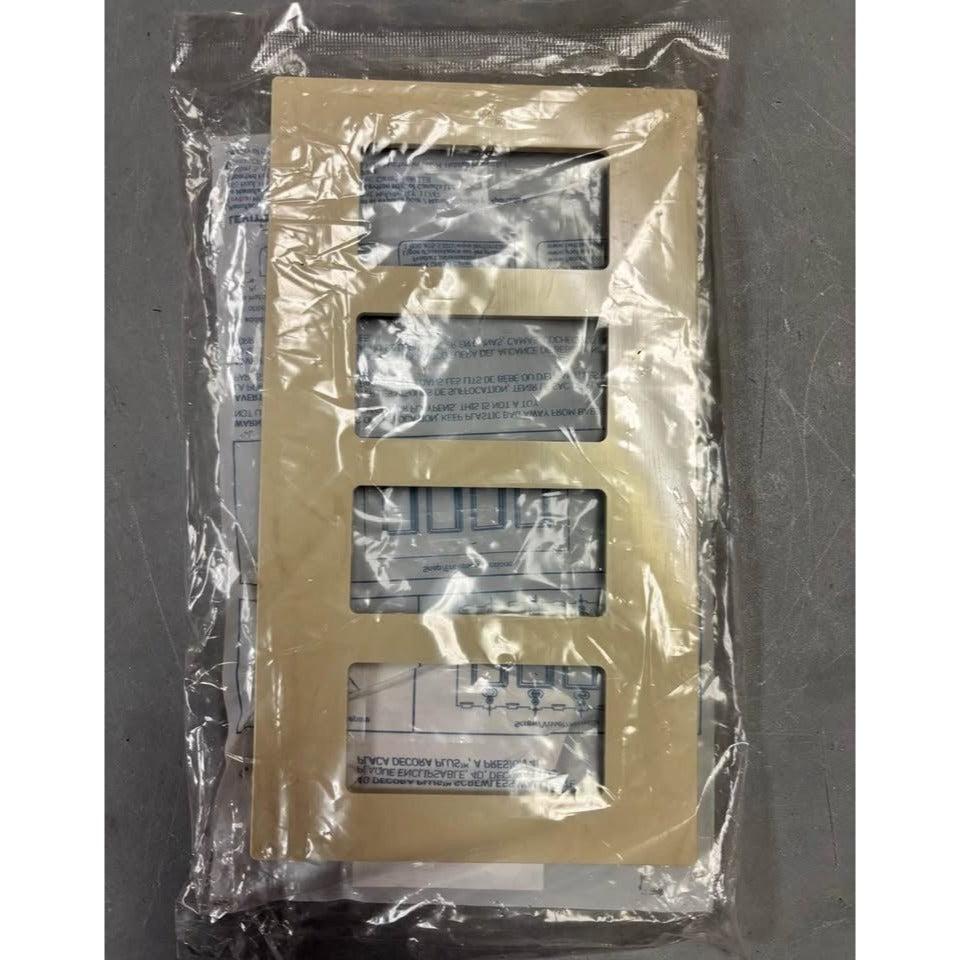 Leviton 4-Gang Ivory Decora/Rocker Polycarbonate Standard Screwless Wall Plate (