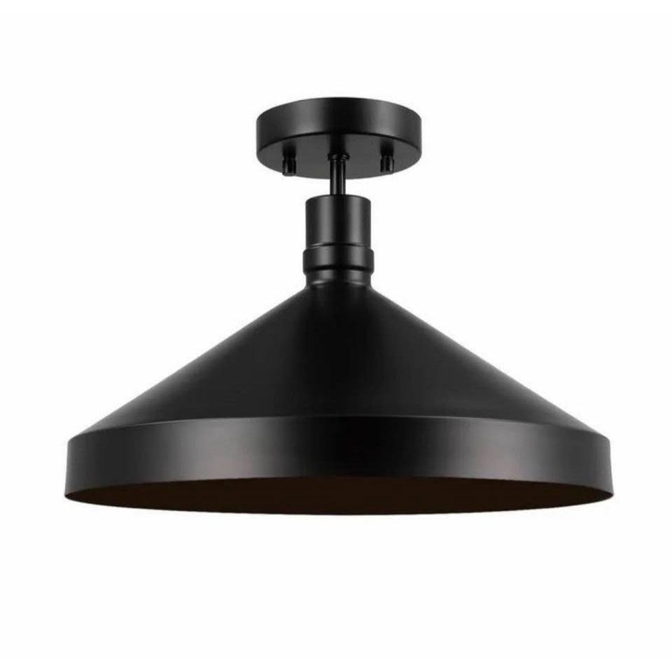 Globe Electric 15" wide black semi-flush outdoor ceiling fixture