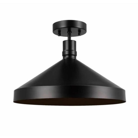 Globe Electric 15" wide black semi-flush outdoor ceiling fixture
