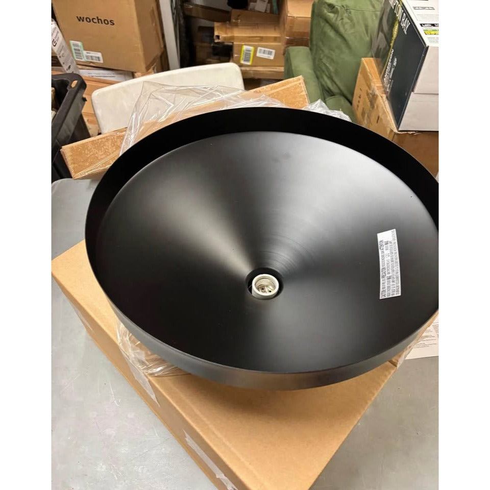 Globe Electric 1 Violet 15" Wide Semi-Flush Outdoor Ceiling Fixture - Black