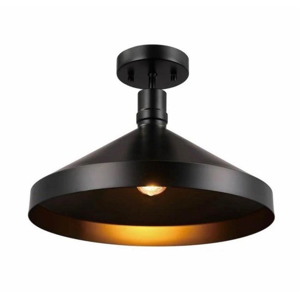 Globe Electric 1 Violet 15" Wide Semi-Flush Outdoor Ceiling Fixture - Black