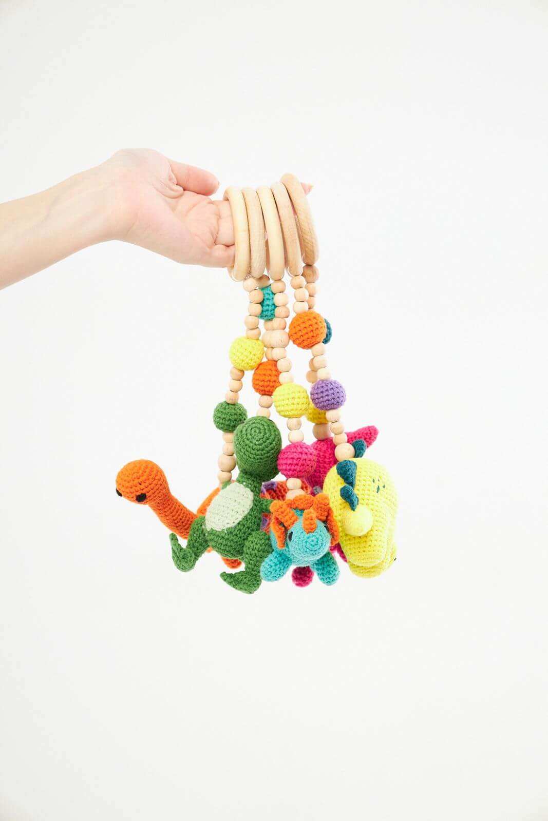 Montessori Baby Gym & Hanging Toys Set | Wooden Play Gym for Babies
