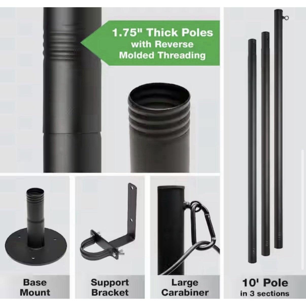 EXCELLO GLOBAL PRODUCTS String Light Poles-2 Pack-Extends to 10 Feet – Deck