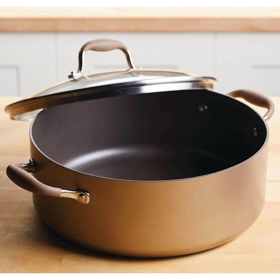 Anolon Advanced Home Hard-Anodized Nonstick Wide Stock Pot/Stockpot (7.5-Quart, Bronze