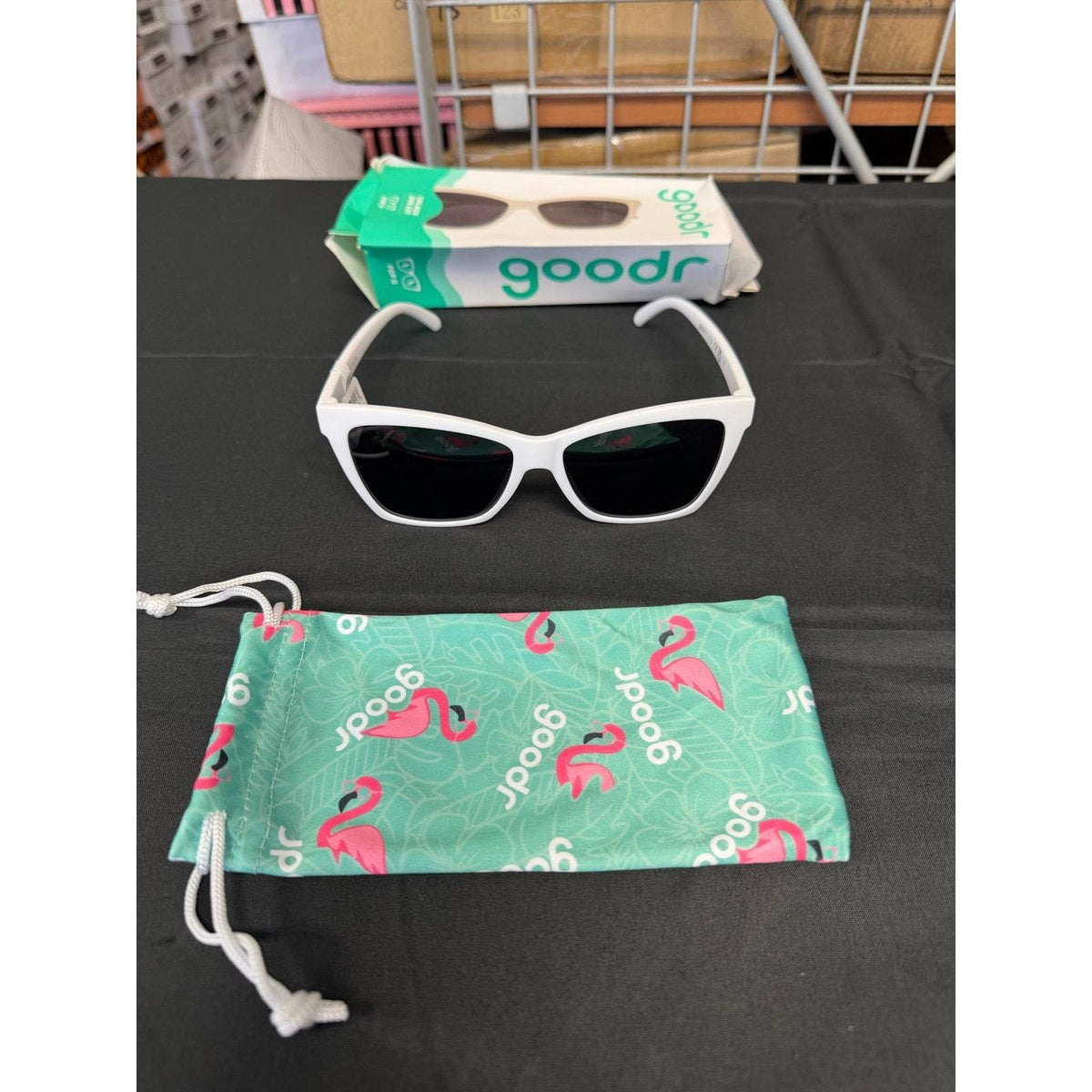goodr Adult Pop G The Mod One Out Plastic Rectangle Sunglasses - White