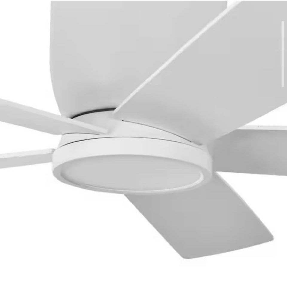 HOME DECORATORS COLLECTION Britton 52 in. Integrated LED Indoor Matte White Ceiling fan