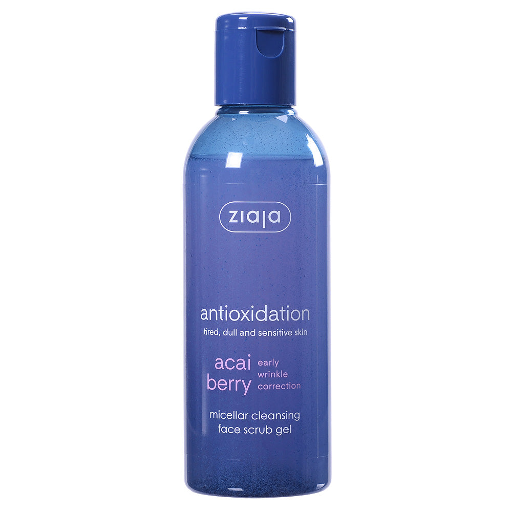 Ziaja Acai Berry Micellar Cleansing Face Scrub Gel for antioxidant skincare and early wrinkle correction