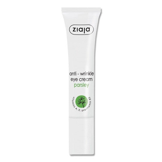 Anti-wrinkle eye cream with parsley for reducing fine lines and moisturizing delicate skin around the eyes