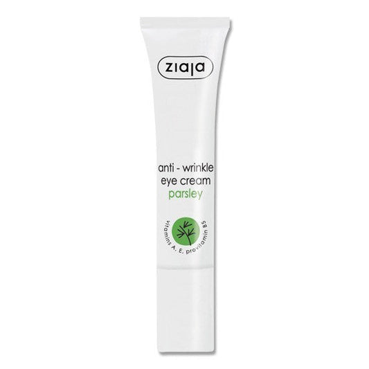 Anti-wrinkle eye cream with parsley for reducing fine lines and moisturizing delicate skin around the eyes