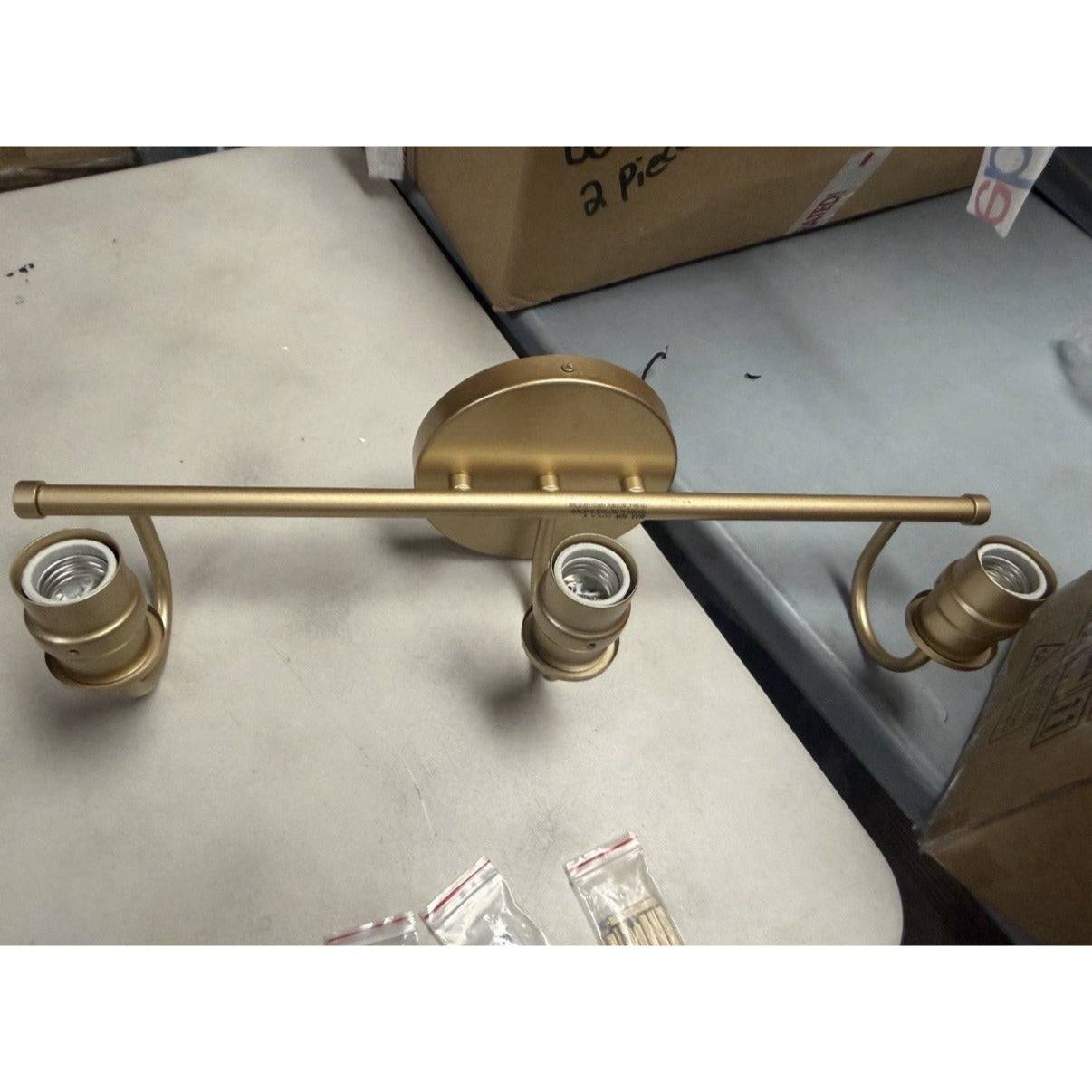 LNC Robb Modern 3-Light Gold Bathroom Vanity Light Interior Powder Room Light.