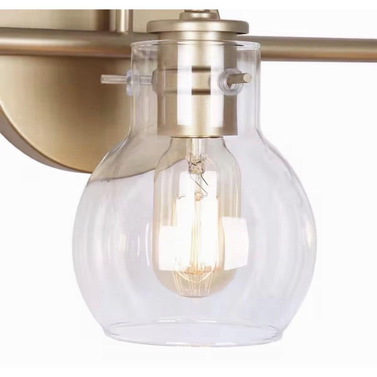 LNC Robb Modern 3-Light Gold Bathroom Vanity Light Interior Powder Room Light.